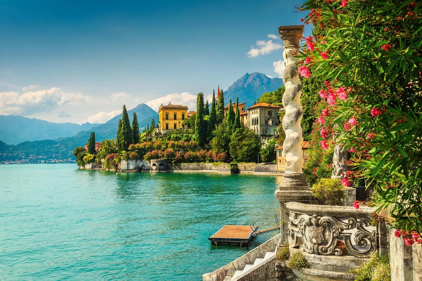 Lake Como scenic landscape in northern Italy